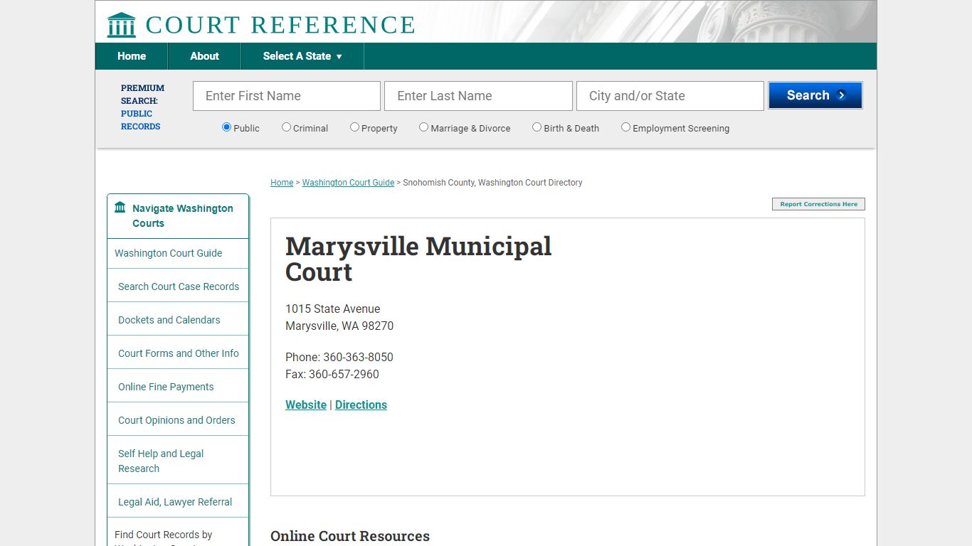 Marysville Municipal Court - Court Records Directory